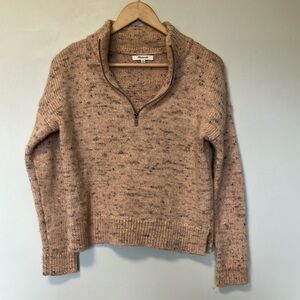 Madewell wool blend quarter zip Cozy Tan Sweater